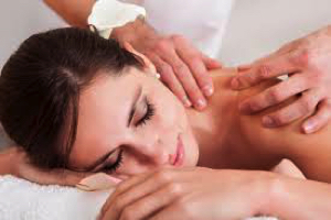 Woman receiving medical massage